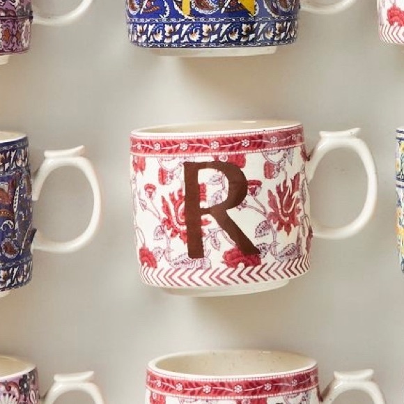 Anthropologie Blockprinted Monogram Mug - Picture 8 of 9